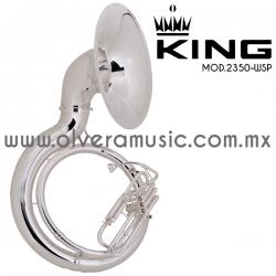 King Mod.2350WSP tuba de metal terminado plata tono de Sib