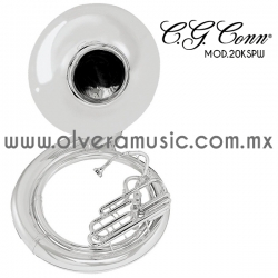 Conn Mod.20KSPW tuba de metal terminado plata tono de Sib