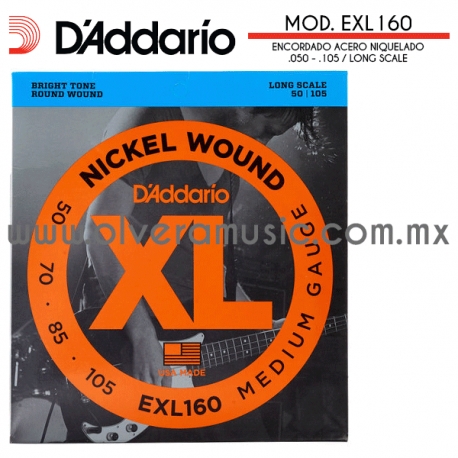 D´Addario Mod.EXL160 encordado de acero niquelado para bajo eléctrico